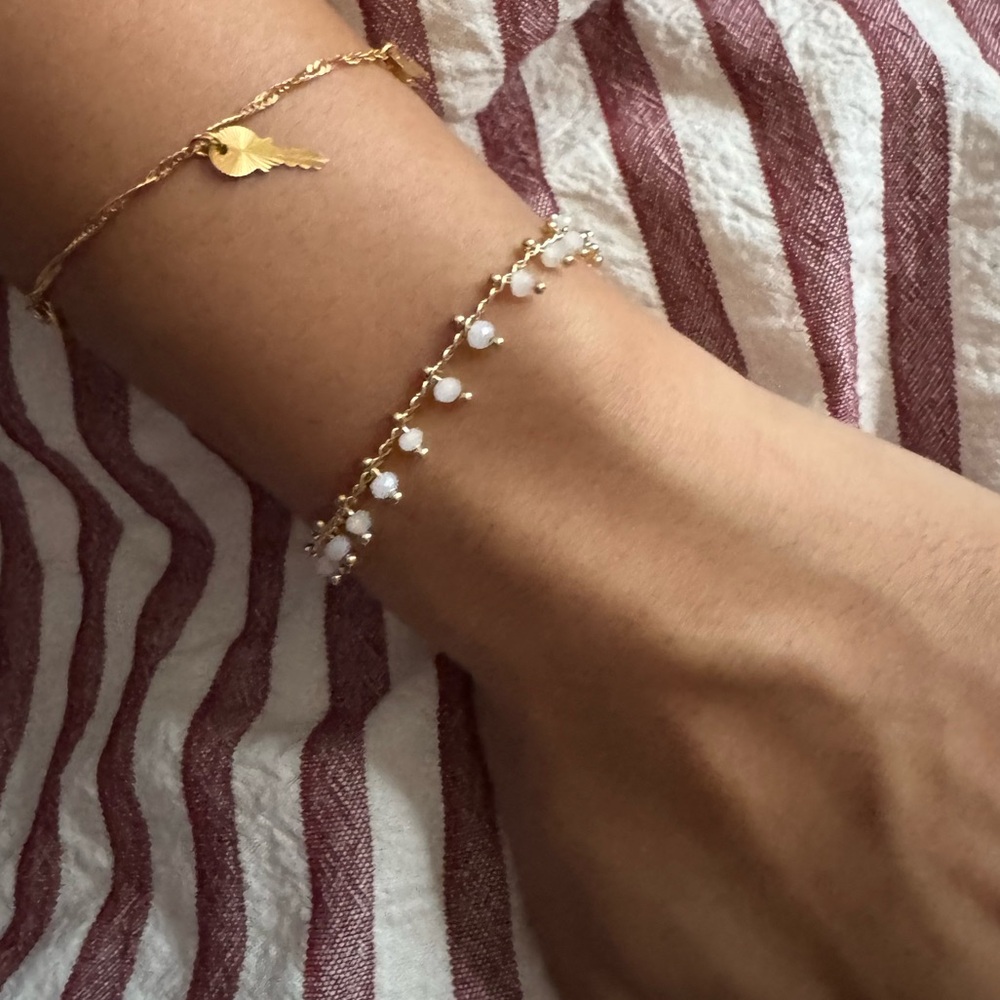 Gold vermeil gemstone moonstone bracelet